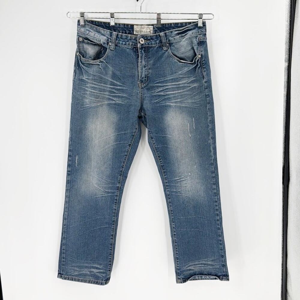 Ecko Unltd. 714 Jeans Men 38x32 Slim Fit Straight Leg light Wash Denim